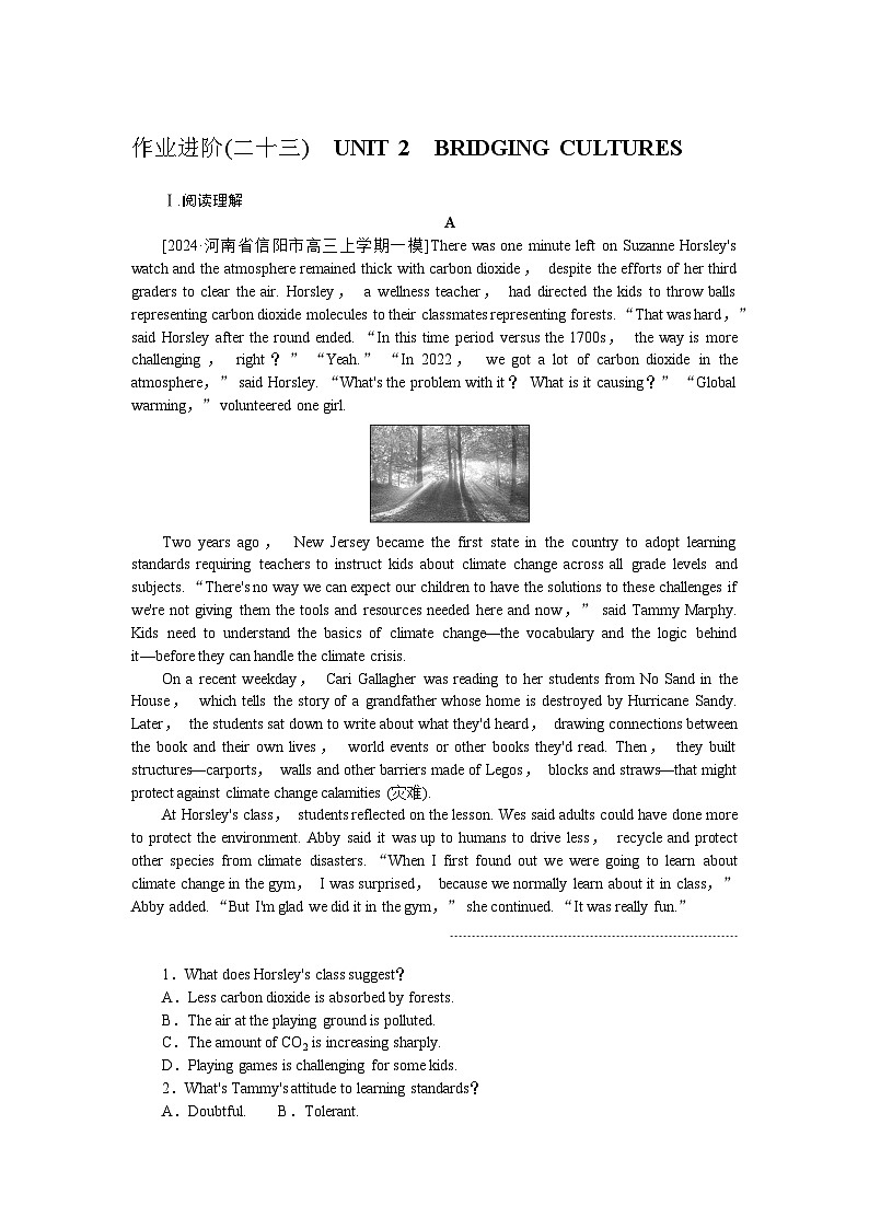 2025届高中英语人教版全程复习构想检测课时作业23（Word版附解析）01