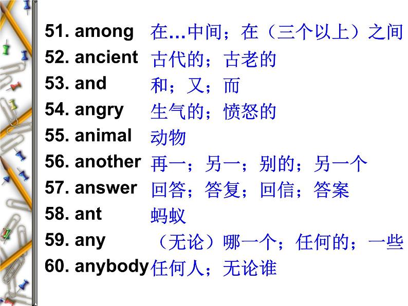 高考英语语法复习课件【20】第二十讲 高考核心词汇总结 共1600词汇第8页