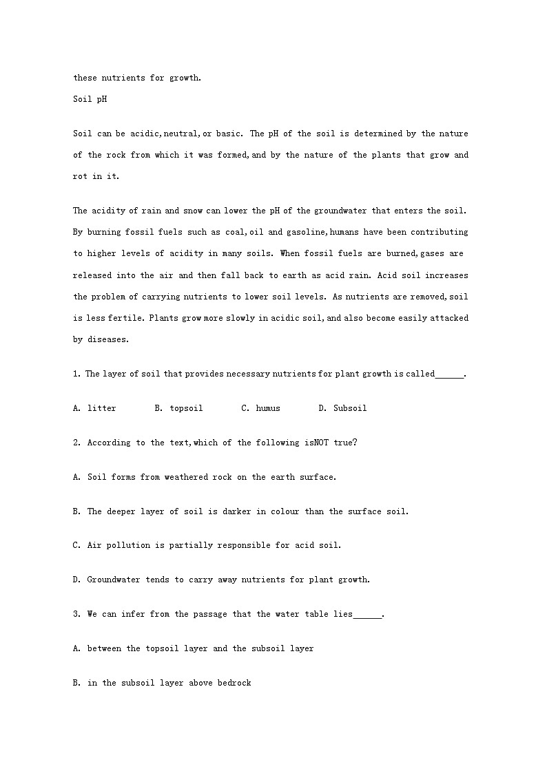 高考英语完形填空和阅读理解一轮练习（7）第2页