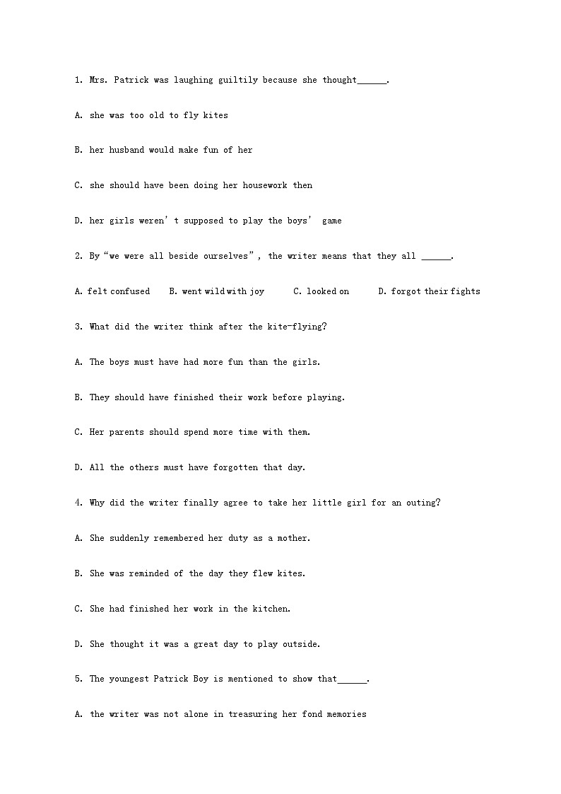 高考英语完形填空和阅读理解一轮练习（10）第3页