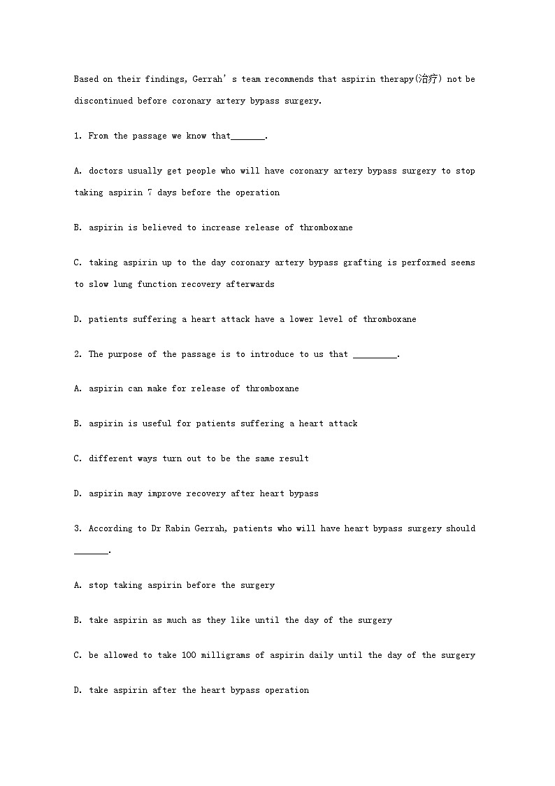 高考英语完形填空和阅读理解一轮练习（12）第2页