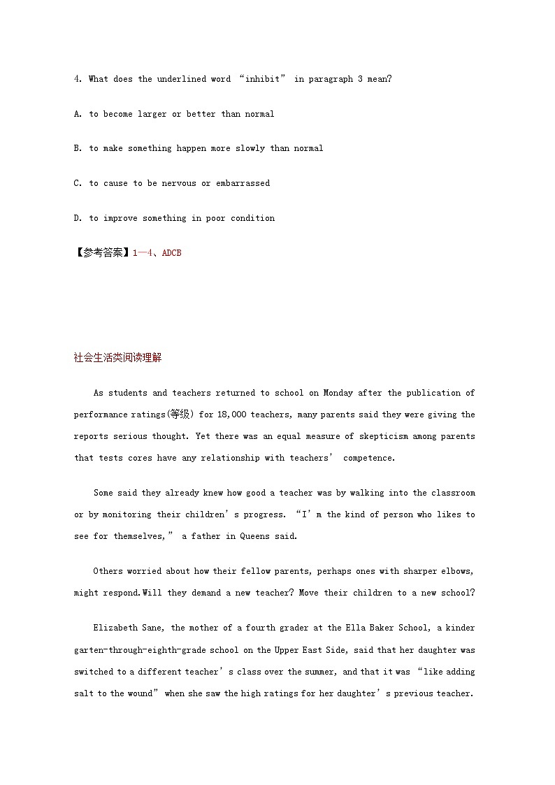 高考英语完形填空和阅读理解一轮练习（12）第3页
