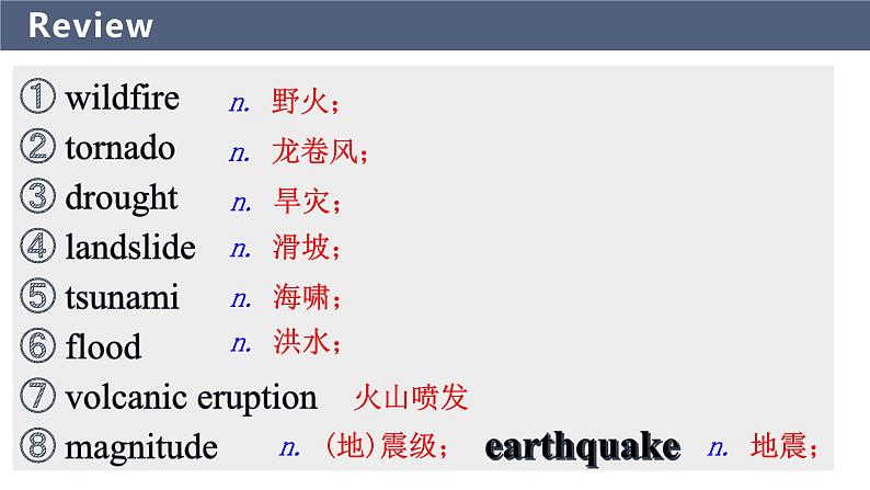 人教版 2024 高中英语 必修一 Unit 4 Natural disaster 听说 Listening and Speaking 课件02