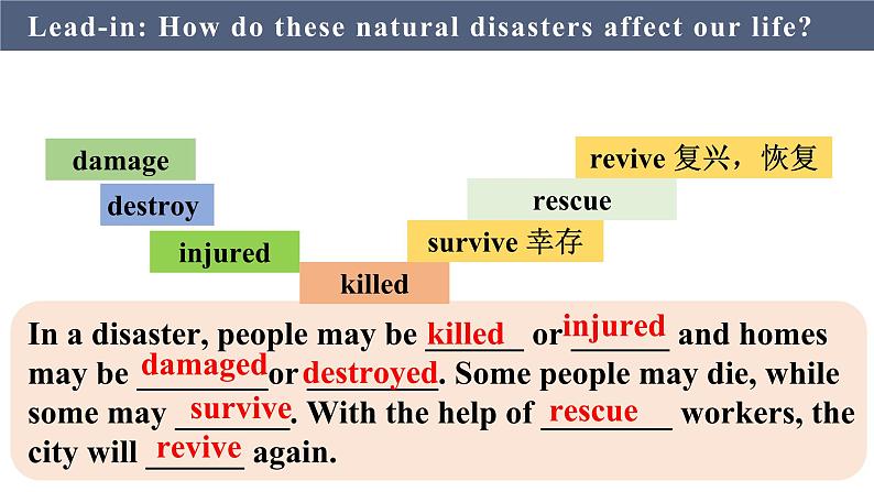 人教版 2024 高中英语 必修一 Unit 4 Natural disaster 听说 Listening and Speaking 课件07