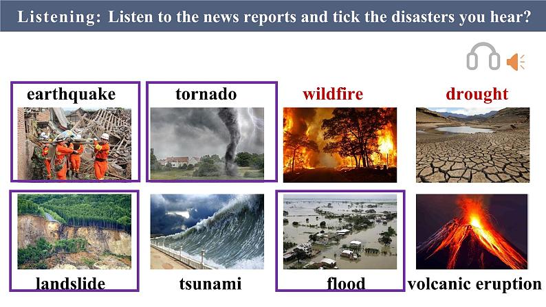 人教版 2024 高中英语 必修一 Unit 4 Natural disaster 听说 Listening and Speaking 课件08