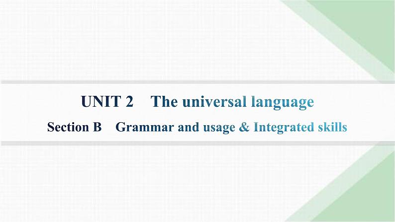 译林版高中英语选择性必修第一册UNIT2 Section B Grammar and usage & Integrated skills课件01