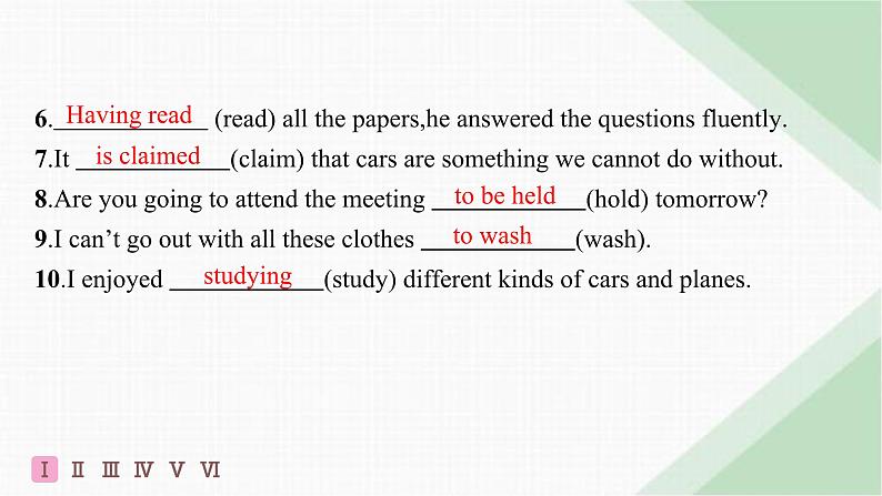 译林版高中英语选择性必修第一册UNIT4 分层跟踪检测2 Grammar and usage & Integrated skills课件03