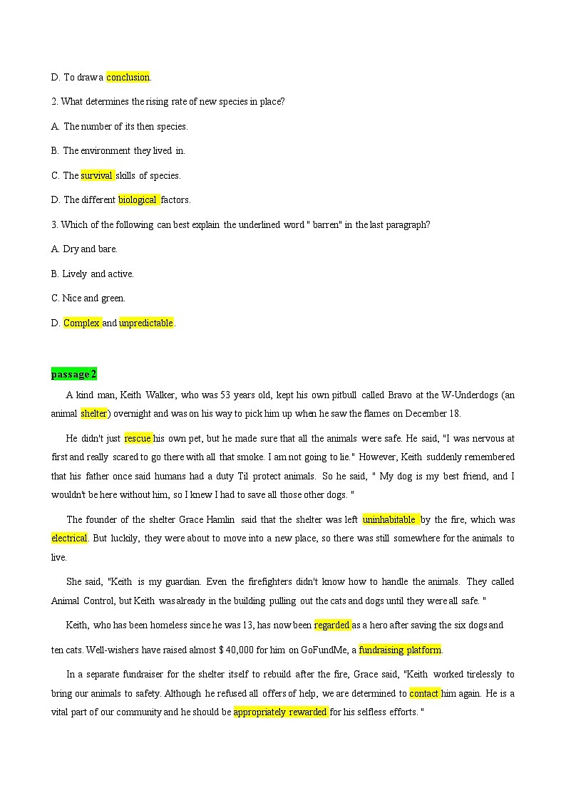 04【生态环保、自然灾害类】阅读理解9篇+语法填空3篇（原卷版）-高考英语快速提⾼阅读能⼒之⾼频主题词块速记第2页