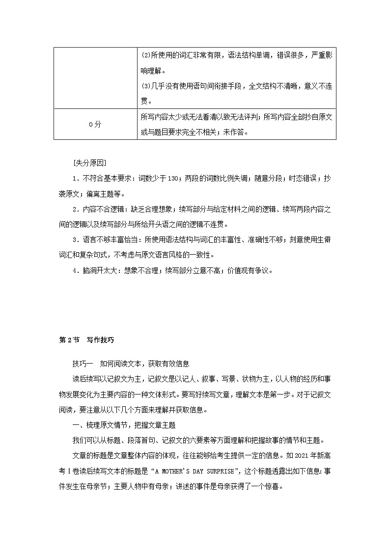 2025版高考英语全程一轮复习写作专题提升训练题第二部分读后续写专题外研版03