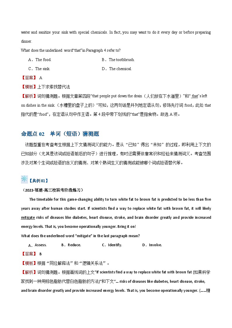 题型04 词义猜测题（解题技巧）（原卷版+解析版）03