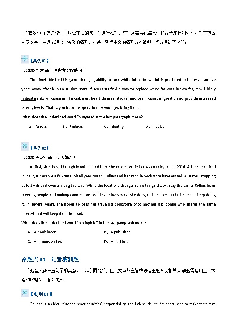 题型04 词义猜测题（解题技巧）（原卷版+解析版）03