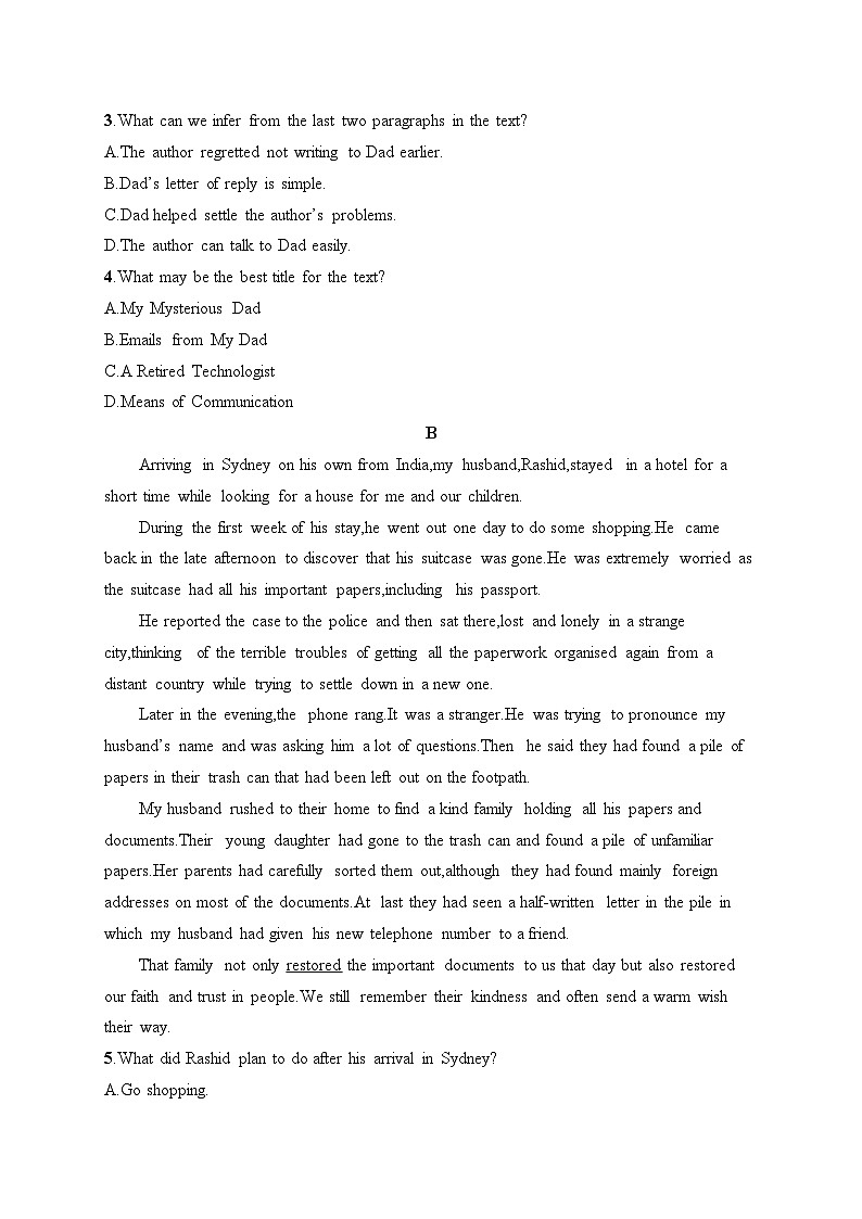 Unit 1 Relationships Section Ⅳ Grammar同步练习-2024-2025学年高中英语北师大版（2019）选择性必修一第3页