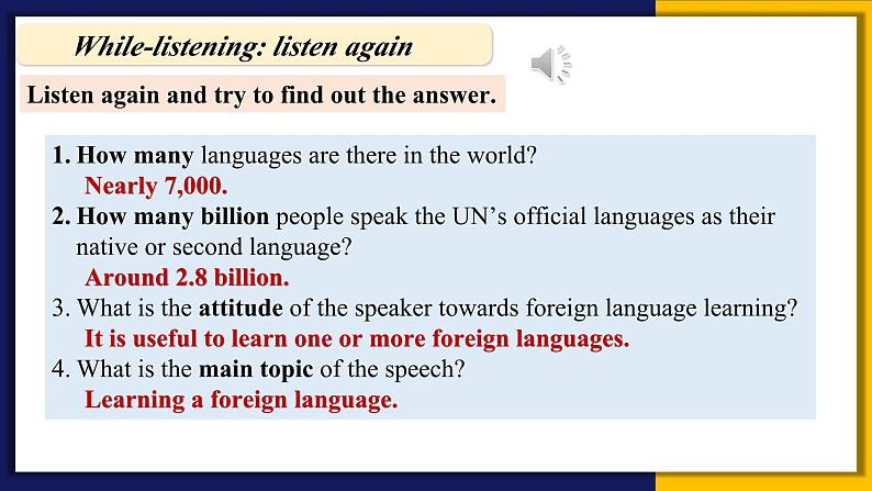 人教版 2024 高中英语 必修一 Unit 5 Language around the world 听说 Listening and Speaking 课件08