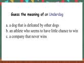 北师大版（2019）高一英语必修第一册 Unit 2《Lesson 1The Underdog》课件+教案