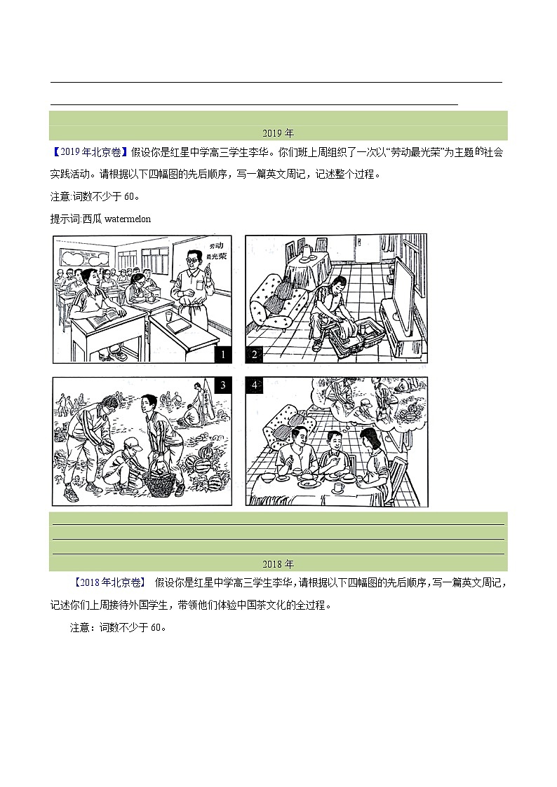 近十年（2015-2024）高考英语真题分项汇编专题27书面表达图表和图画类（Word版附解析）03