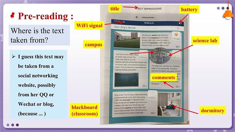 【人教版】英语必修一 Welcome Unit   Reading and Thinking课件08