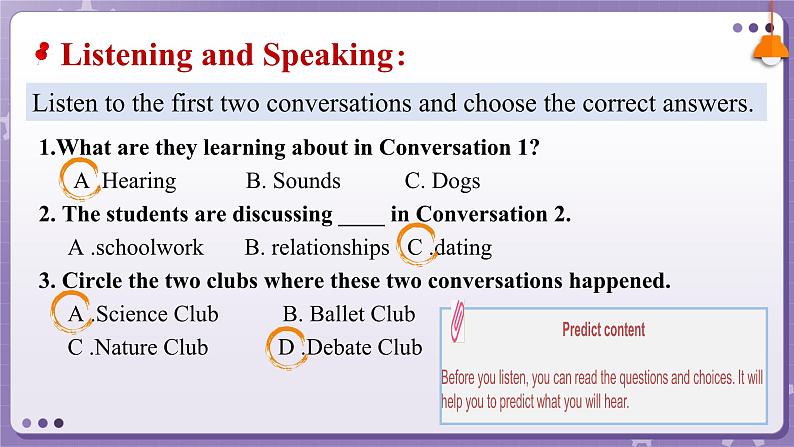 【人教版】英语必修一 Unit 1  Teenage Life  Listening and Speaking课件07