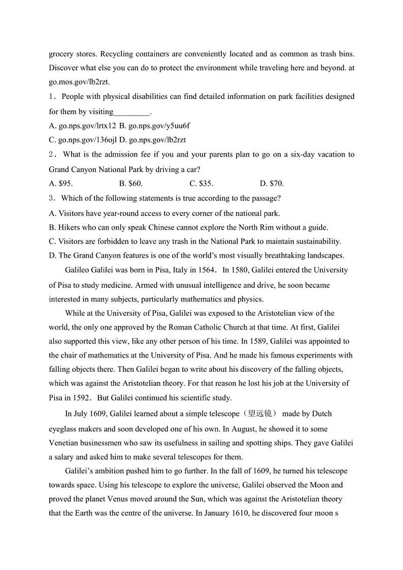 [英语][期末]新疆生产建设兵团第二师八一中学2023～2024学年高二上学期期末考试英语试卷(有解析)02