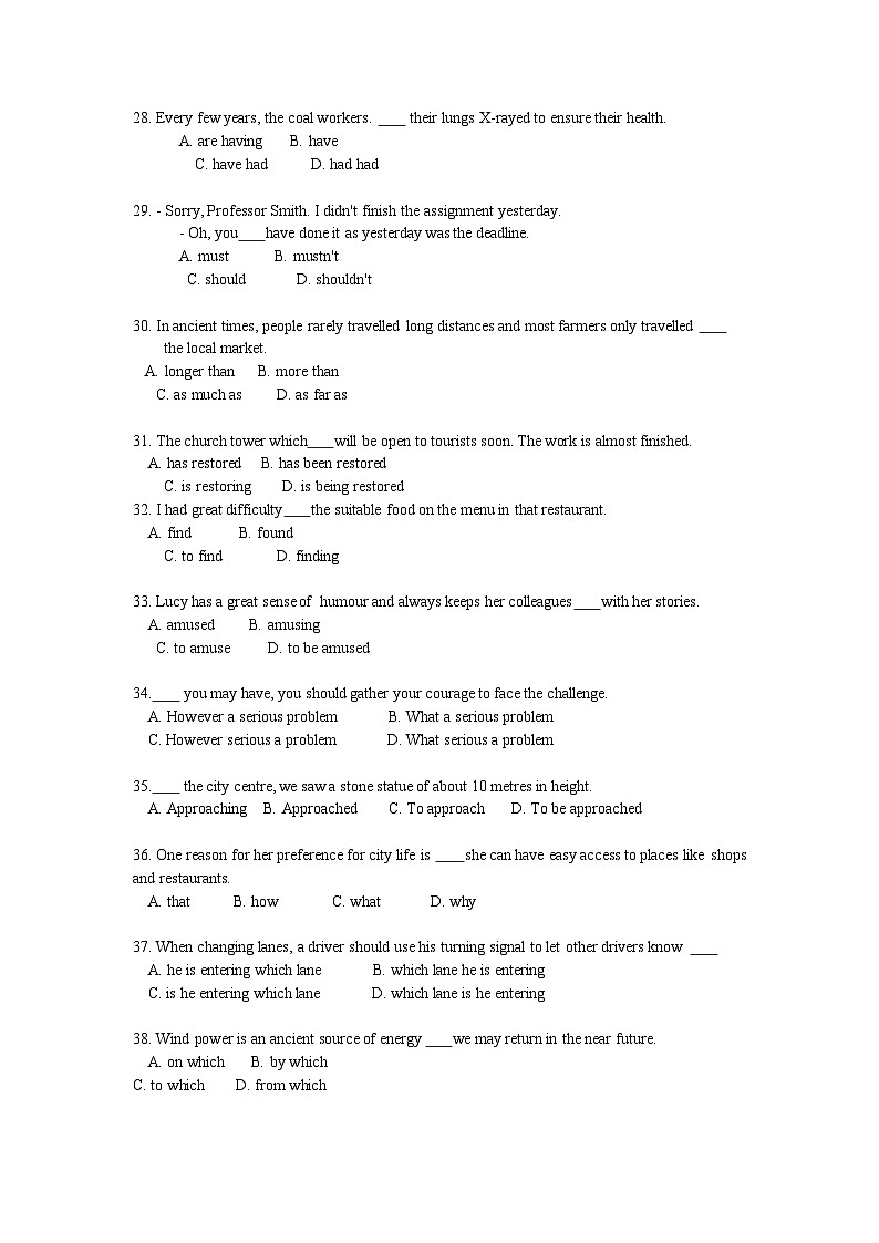 2010年高考英语试卷（上海）（秋考）真题及答案解析（含听力mp3）03