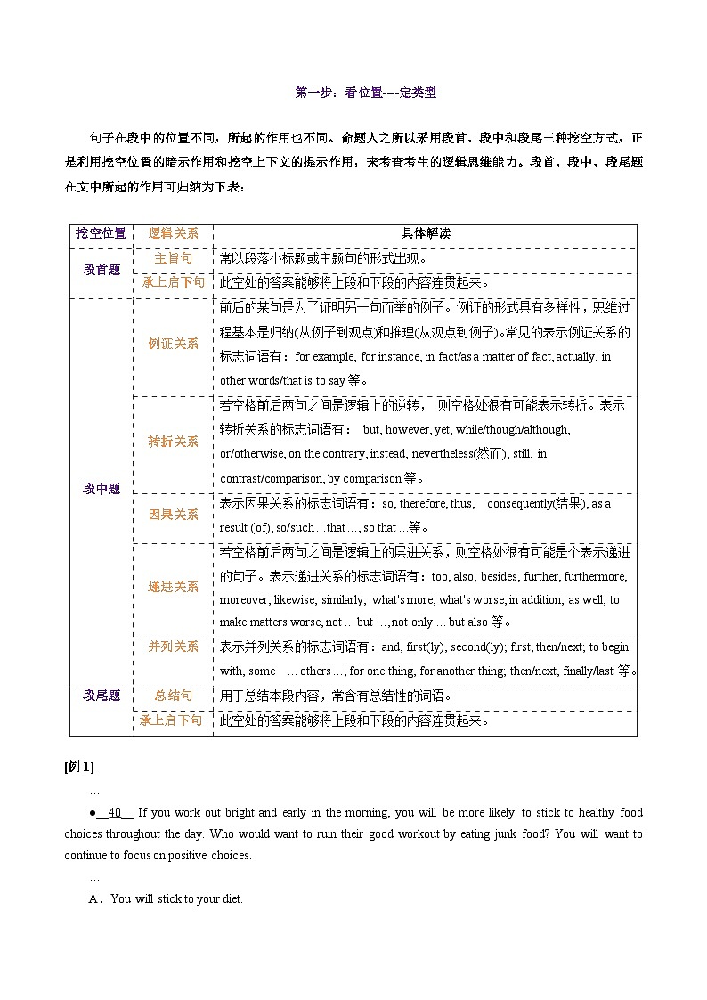 专题49.阅读七选五快捷解题技法（原卷版+解析版）02