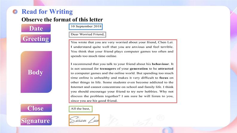 Unit 1 Teenage Life Reading for Writing(课件)04