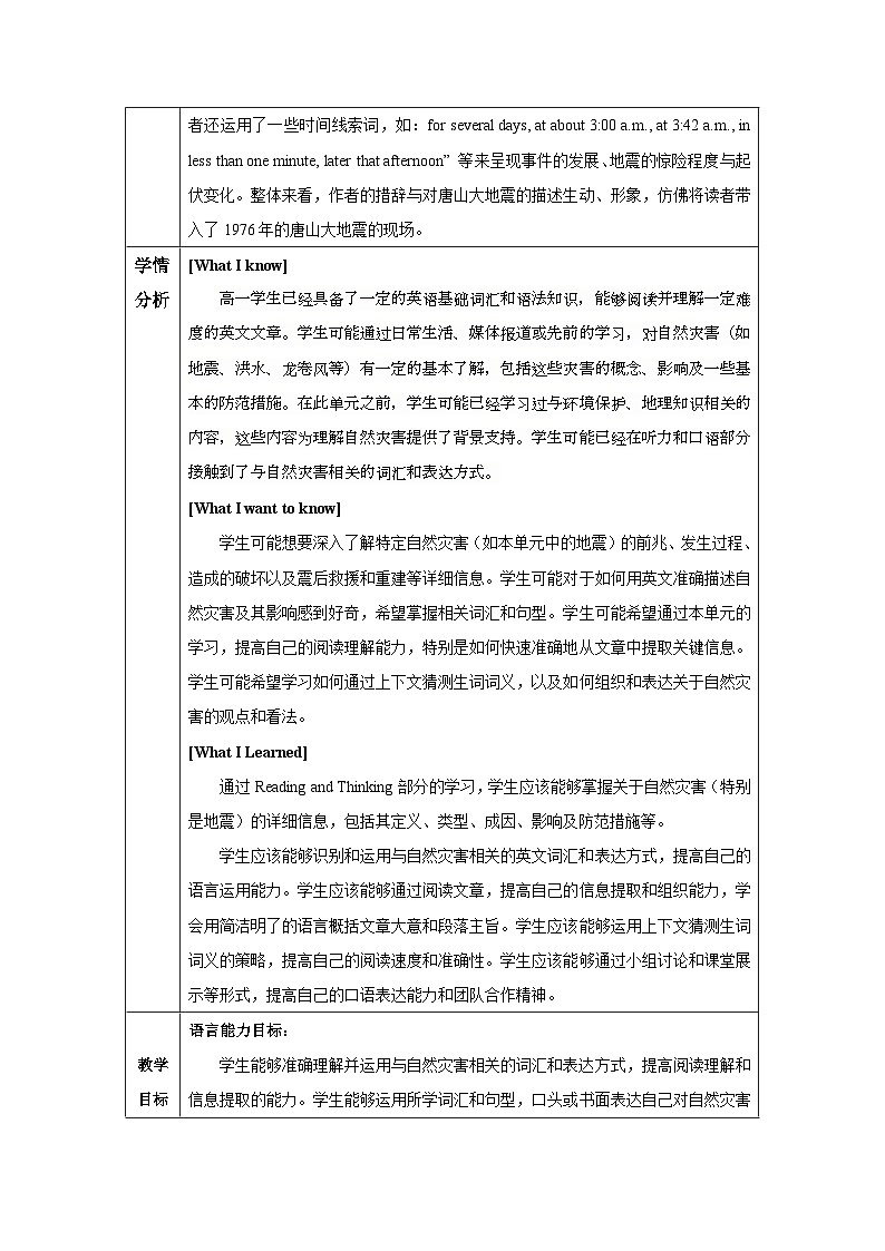 Unit 4 Natural Disasters Reading and Thinking(教学设计)-03