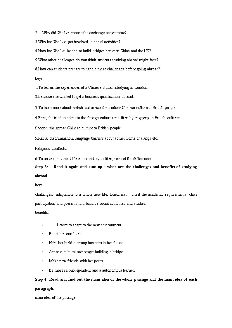 Unit 2 Bridging cultures  Period 1 Reading and thinking 教学设计-高中英语人教版选修二02
