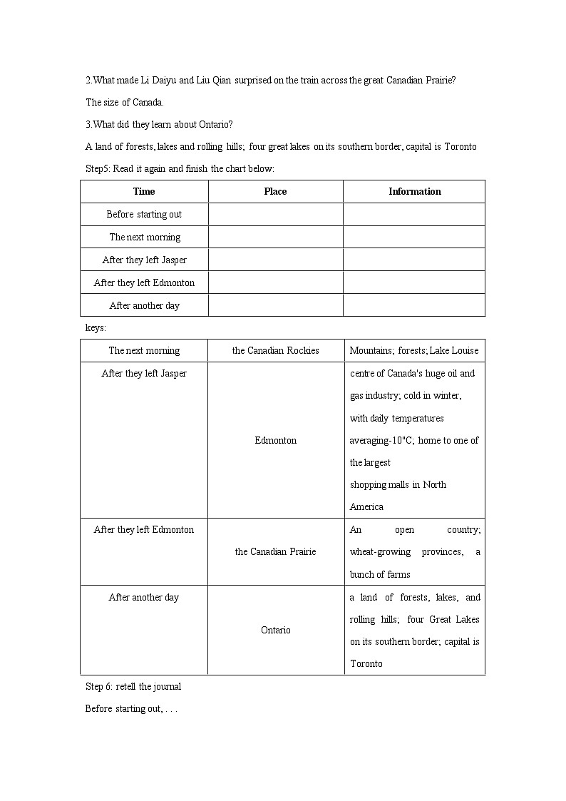 Unit 4 Journay across a vast land Period 1 Reading and thinking 教学设计-高中英语人教版选修二03