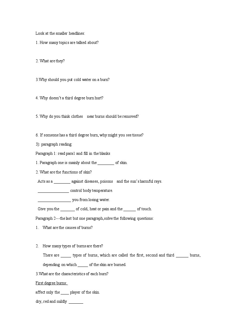 Unit 5 First aid Period 1 Reading and thinking 学案 -高中英语人教版选修二02