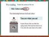 人教版（2019）高二英語必修第二冊 Unit 3《FOOD AND CULTURE Reading And Thinking》課件+教案