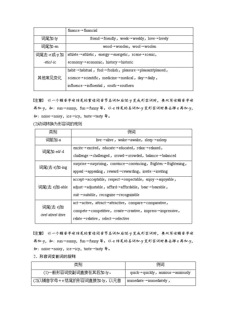 （北师大版）新高考英语一轮复习讲义语法专题专题二　第三讲　形容词和副词第2页