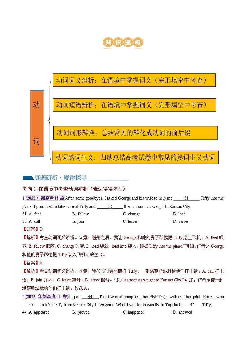 新高考英语二轮复习讲练测专题03  动词、介词（讲义）（2份打包，原卷版+解析版）03
