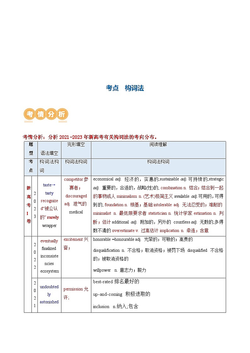 新高考英语二轮复习讲练测专题05  构词法（讲义）（2份打包，原卷版+解析版）02