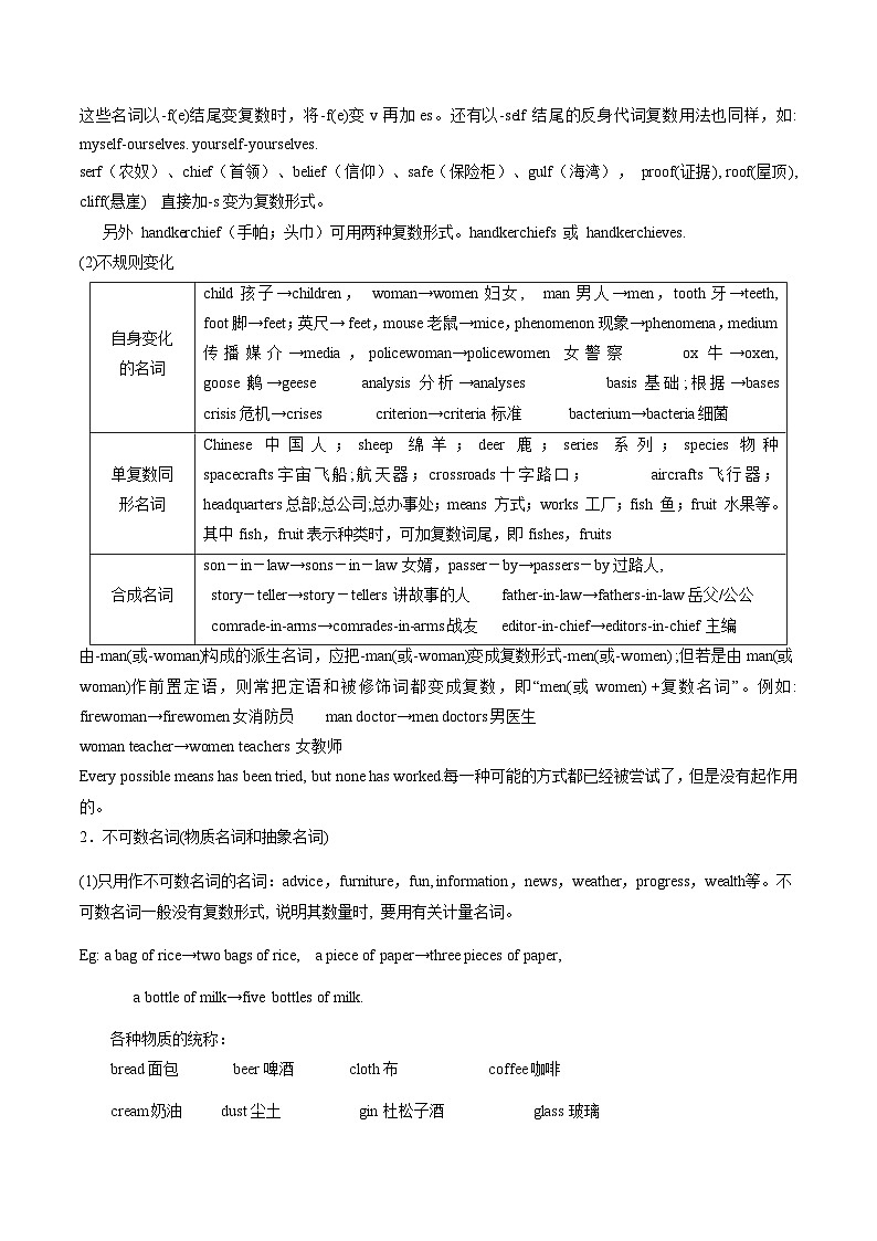 新高考英语一轮复习语法填空专题09 名词的复数形式 (解析版)第3页