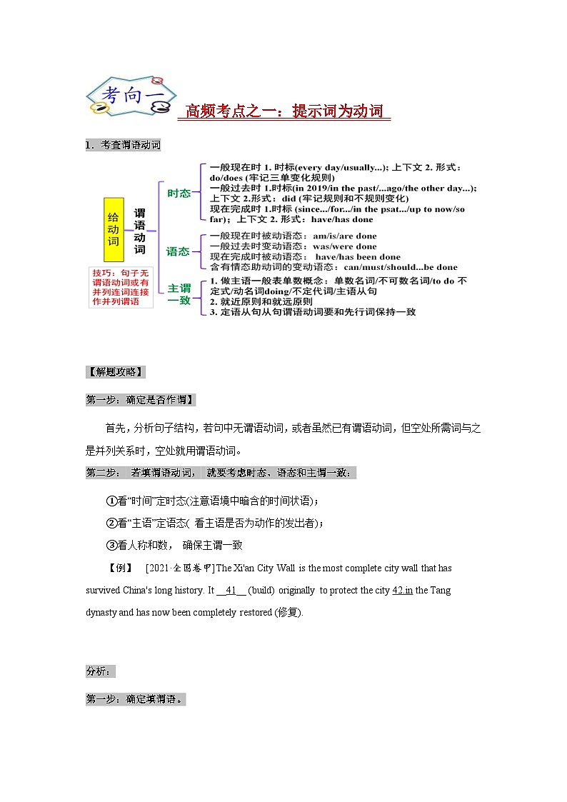 新高考英语一轮复习考点过关练考点22 语法填空之有提示词（原卷版）第2页