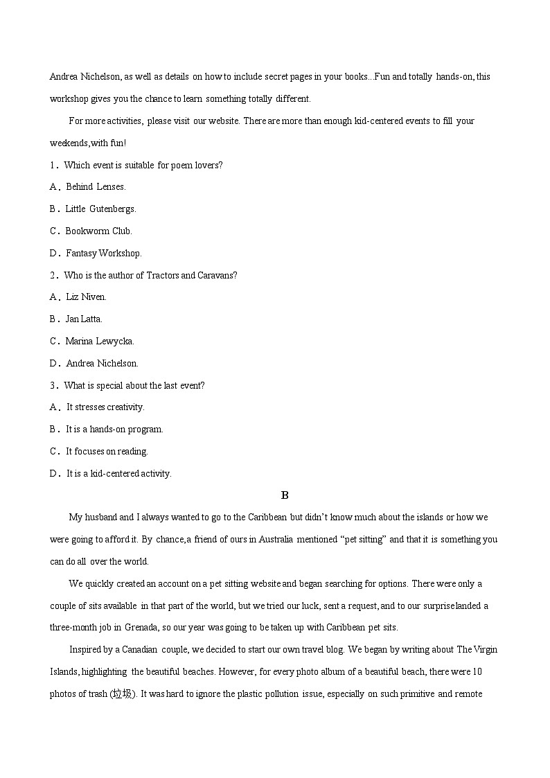 新高考英语二轮复习大题突破+限时集训专题11 预测卷01（2份打包，原卷版+解析版）02