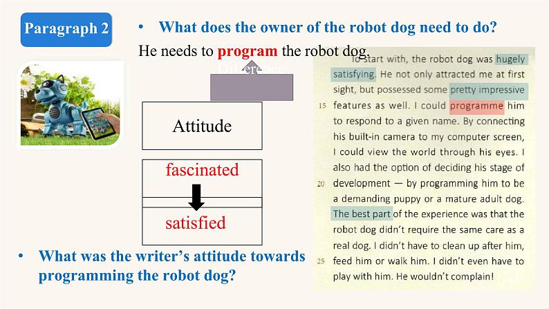 新上教版英语必修第三册 03 Unit 4  Life and Technology Reading A Life with a robot dog 课件07