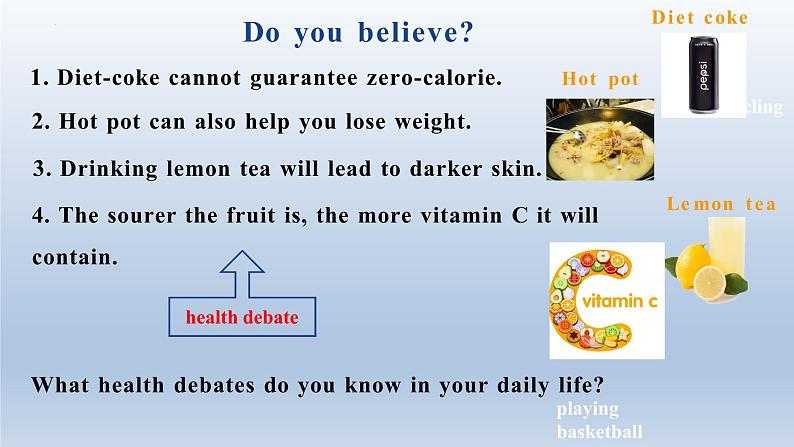 新上教版英语必修第三册 04 Unit 3 Healthy Lifestyle Reading B Classic health debates课件04