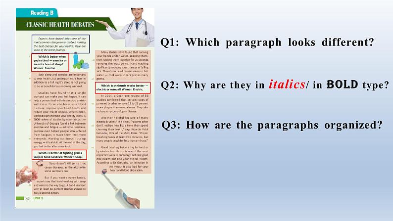 新上教版英语必修第三册 04 Unit 3 Healthy Lifestyle Reading B Classic health debates课件05