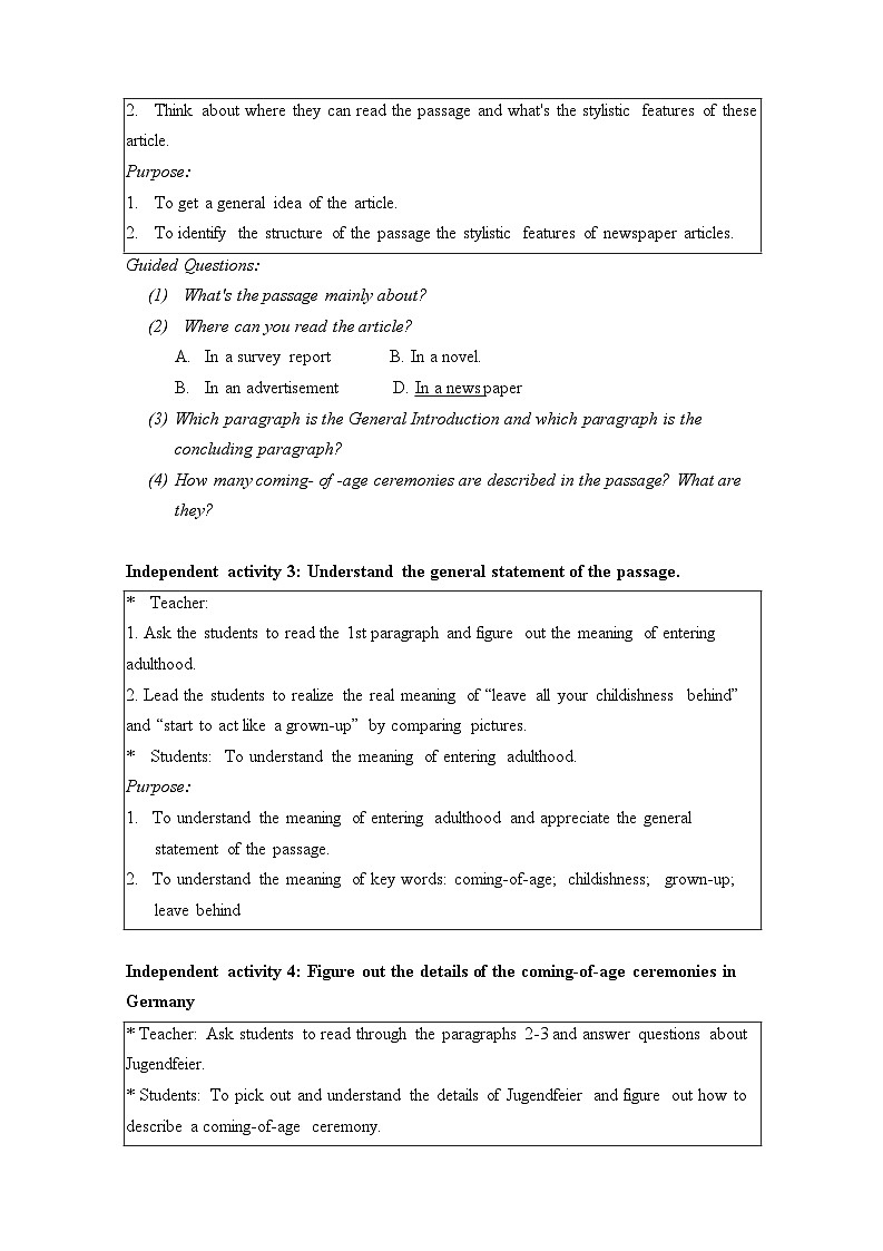 上外版2020必修第一册高一英语上学期 Unit4 ReadingA 教案03