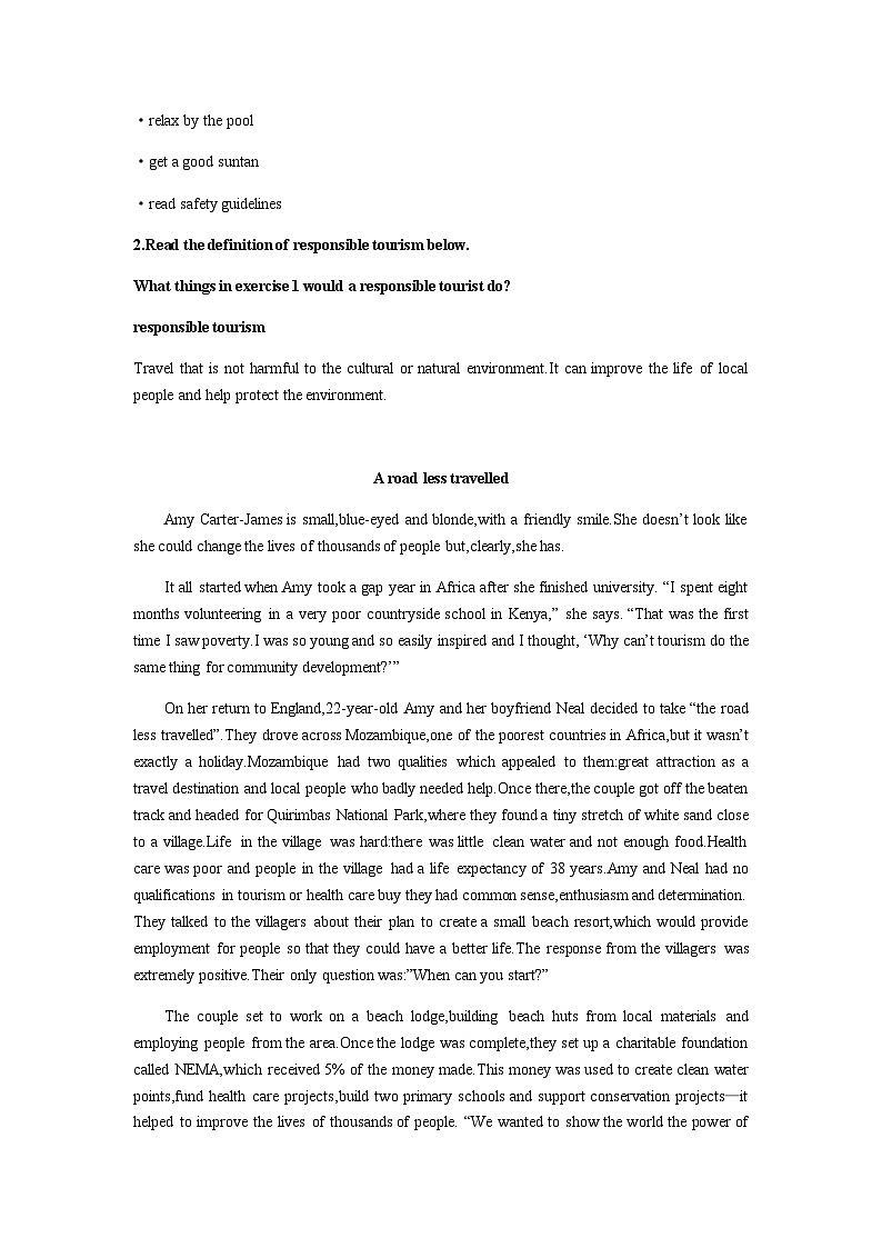 上教版2020必修第三册高一英语下学期 Unit 4. Travelers' tales  单元同步资料及课文参考翻译 讲义第2页