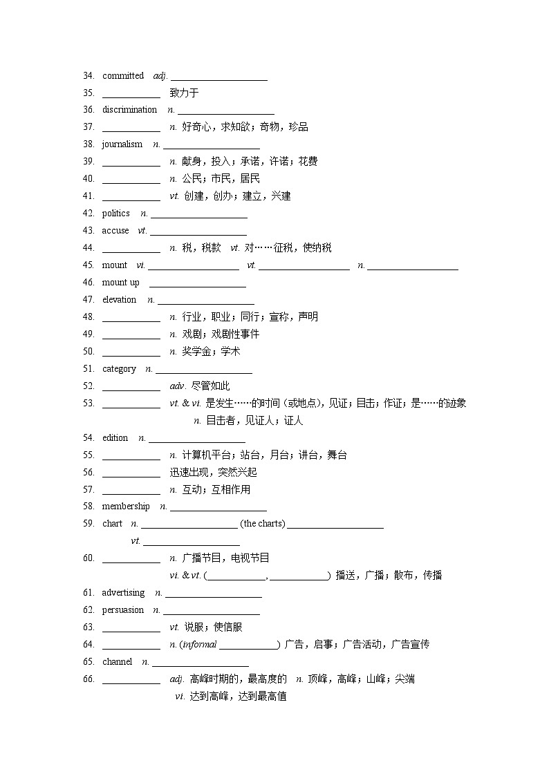 高考英语词汇专项 选择性必修二（新译林版）02