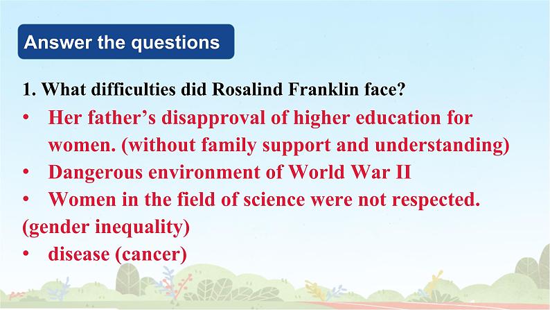 07 Unit 1 Scientists Reading B ROSALIND FRANKLIN 课件第5页