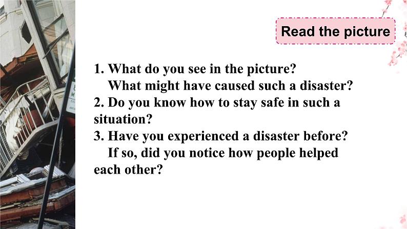 03 Unit 4 Disaster Survival Reading A Surviving the Earthquake课件 -高二英语同步备课（上外版2020选择性必修第二册)02