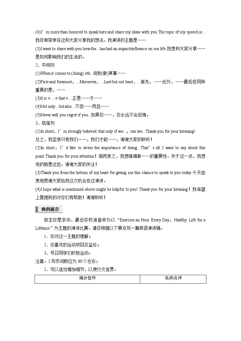 应用文写作  第一章　十、演讲稿-2025年高考英语大一轮复习（课件+讲义+练习）02