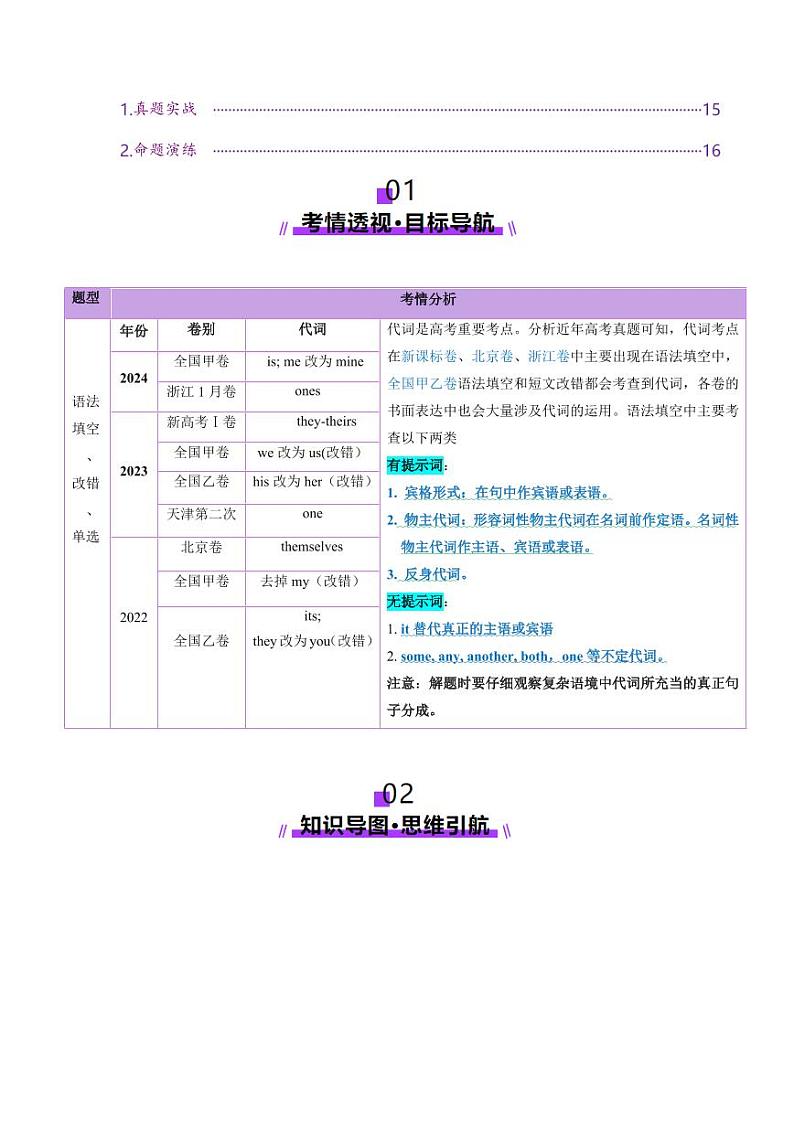 第03讲 代词（讲义）（教师版） 2025年高考英语一轮复习讲练测（新教材新高考）第2页