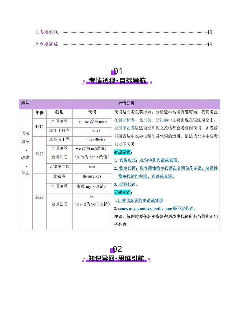 第03讲 代词（讲义）（学生版） 2025年高考英语一轮复习讲练测（新教材新高考）第2页