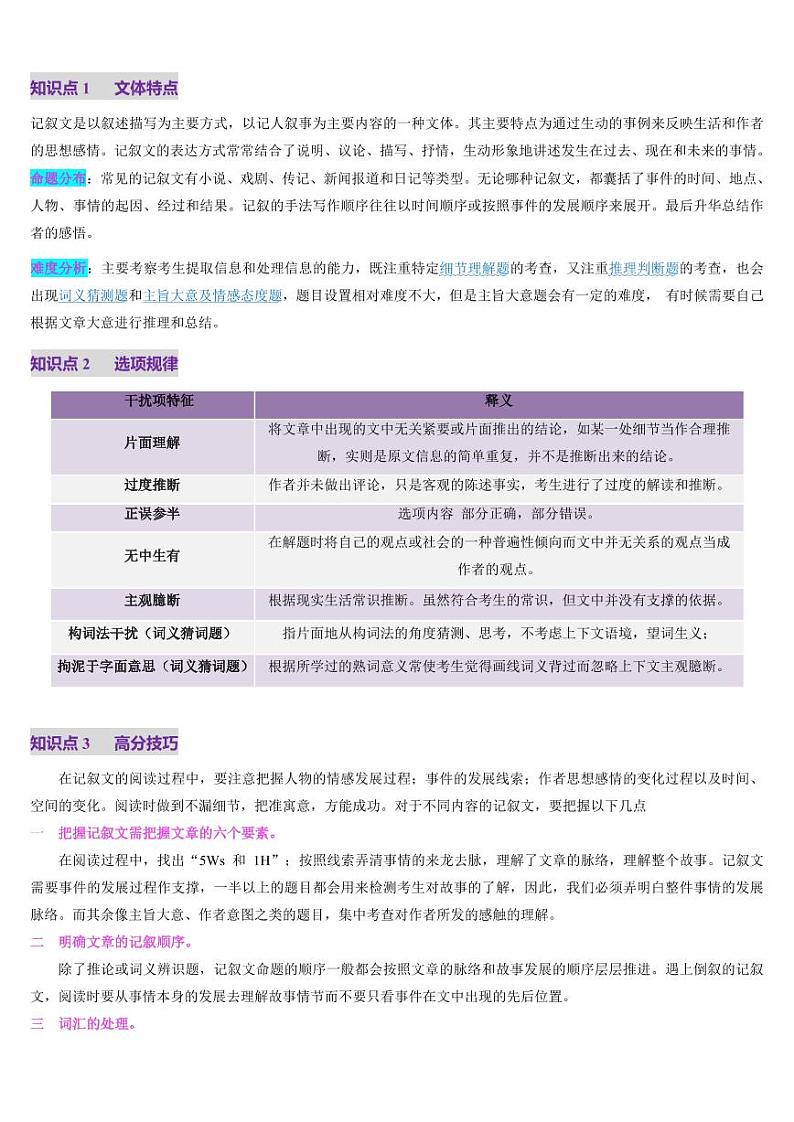 第06讲 阅读理解记叙文（讲义）-（含答案） 2025年高考英语一轮复习讲练测（新教材新高考）03
