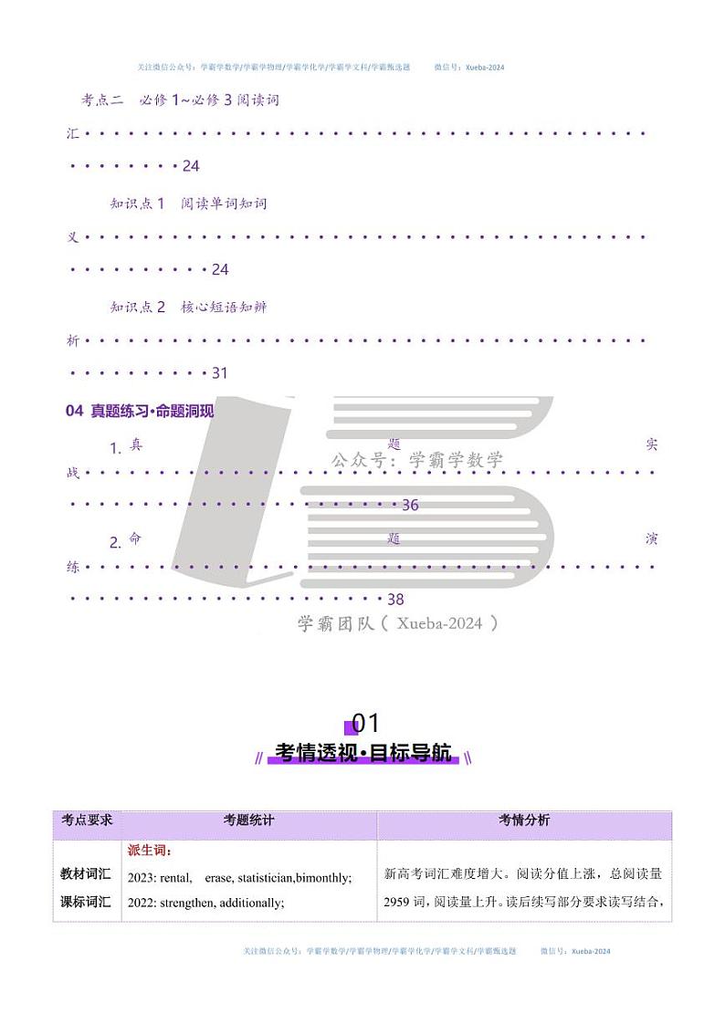 第01讲 单词+短语（必修1-必修3）重点易考单词变形+词义辨析（讲义）（含答案） 2025年高考英语一轮复习讲练测（新教材新高考）02