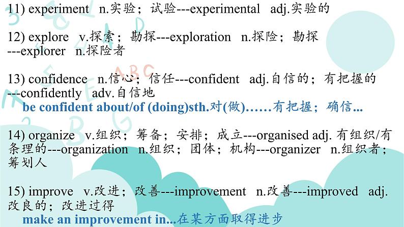 2024-2025学年英语高一人教版（2019）  必修第一册 Welcome Unit Words and expressions 课件05